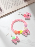 Набор детский "Выбражулька" 2 предмета: серьги, браслет, бабочка малиновка, цвет МИКС - фото 809102358