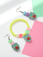 Набор детский "Выбражулька" 2 предмета: серьги, браслет, лягушки, цвет МИКС - фото 809102378