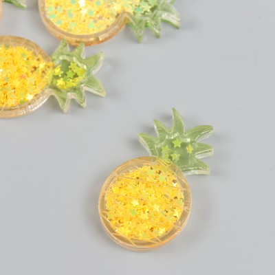 Шейкер для творчества акрил «Ананас», с глиттером, 0.5×2.4×4 см