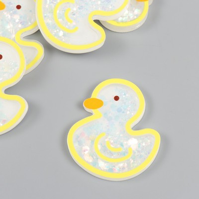 Шейкер для творчества акрил «Уточка», с глиттером, 0.5×4.1×4.7 см