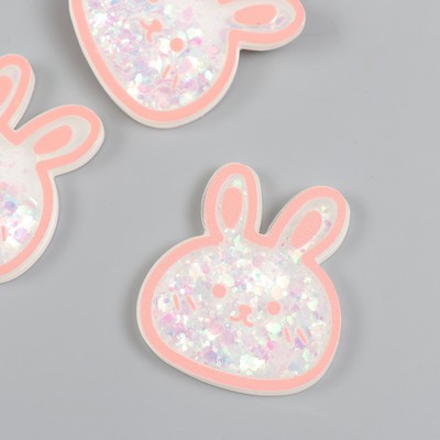 Шейкер для творчества акрил «Зайчик», с глиттером, 0.4×4.2×4.7 см