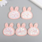 Шейкер для творчества акрил «Зайчик», с глиттером, 0.4×4.2×4.7 см - Фото 3