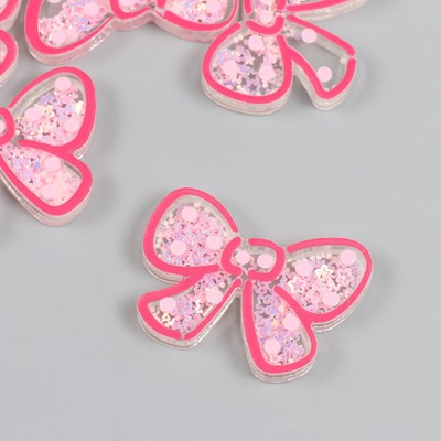 Шейкер для творчества акрил «Бант», с глиттером, 0.5×4.5×3.2 см