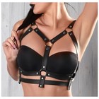 Портупея БДСМ женская, на грудь, экокожа, размер OS, черный - Фото 2