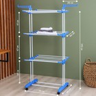 Сушилка для белья напольная трёхуровневая Доляна, 75(126)×64×170 см, рабочая длина 16 м, на колёсах - Фото 2