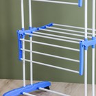 Сушилка для белья напольная трёхуровневая Доляна, 75(126)×64×170 см, рабочая длина 16 м, на колёсах - Фото 5