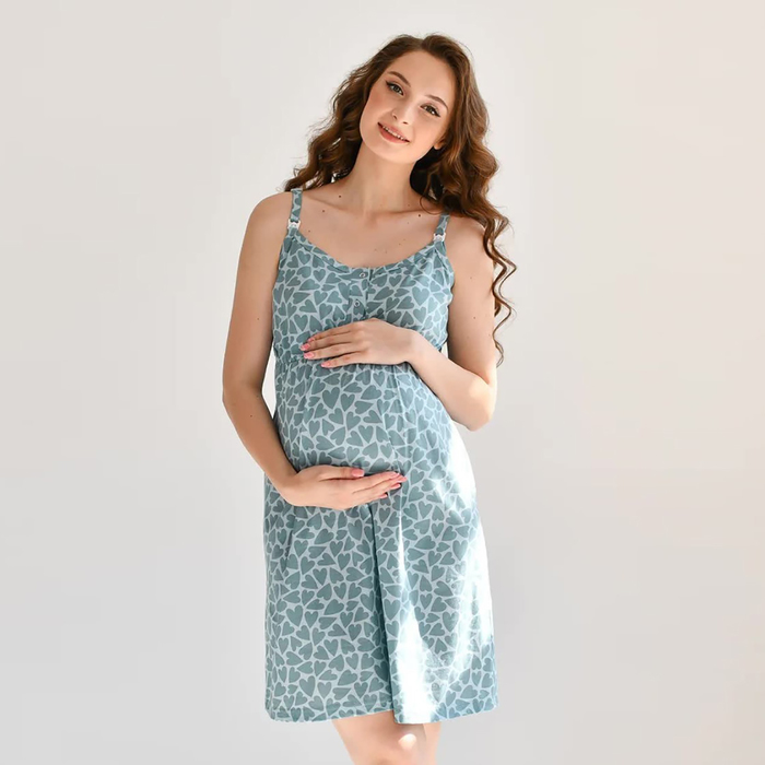 Ночная сорочка женская для беременных "Скоро мама", цвет мятный, размер 48