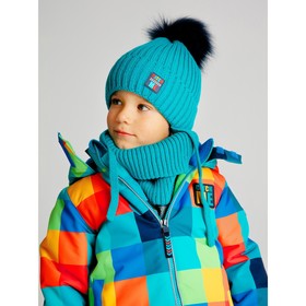 Комплект для мальчика: шапка, снуд, размер 52