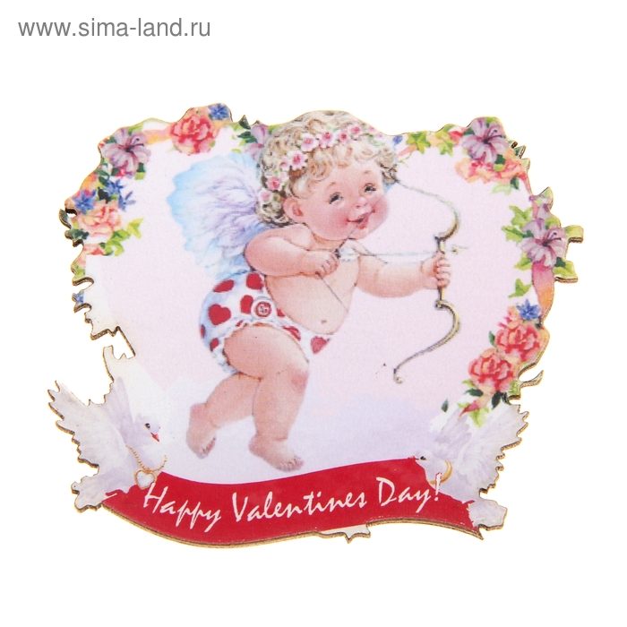 Магнит "Happy Valentines Day" ангелочек - Фото 1