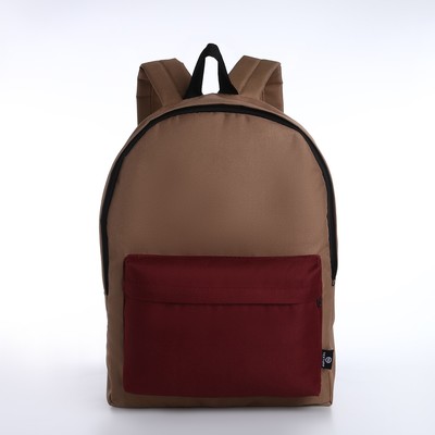 Спортивный рюкзак из текстиля на молнии, TEXTURA, 20 литров, цвет бежевый/бордовый