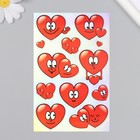 Голографические наклейки (стикеры) "Сердечки" 10х15 см, 5-217 - фото 22490797