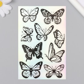 Голографические наклейки (стикеры) 'Бабочки' 10х15 см, 5-215
