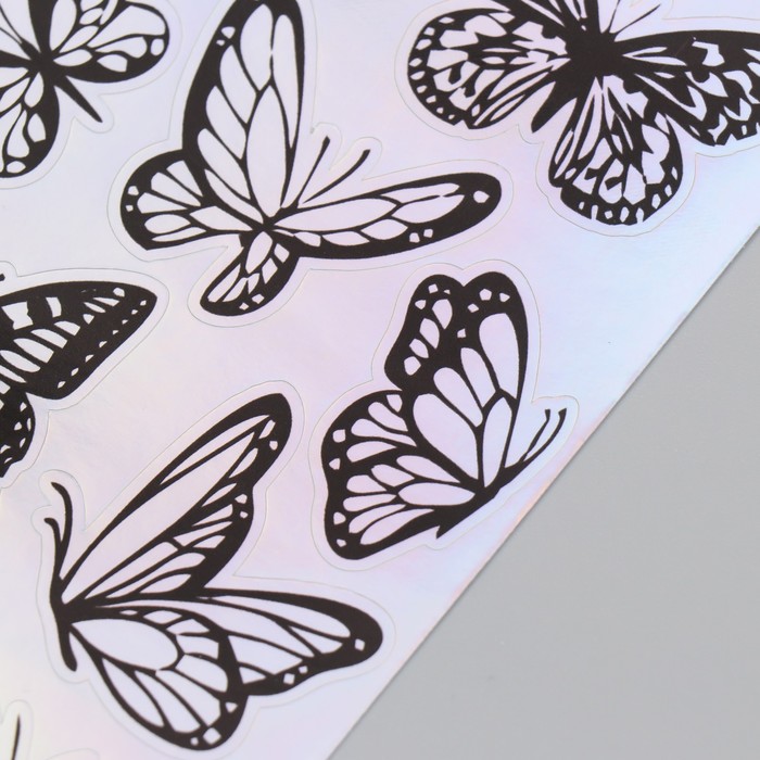 Голографические наклейки (стикеры) "Бабочки" 10х15 см, 5-215 - фото 1899129477