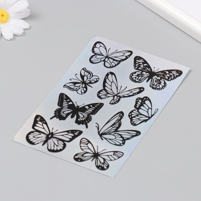 Голографические наклейки (стикеры) "Бабочки" 10х15 см, 5-215 - фото 1899129478