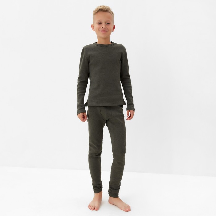 Термобелье для мальчика (лонгслив, легинсы), хаки, рост 104 см