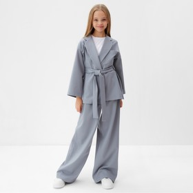 Комплект для девочки (жакет и брюки) MINAKU: PartyDress, цвет серо-голубой, рост 158 см