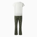 Комплект женский домашний (футболка, брюки), цвет белый/зелёный, размер 46 - Фото 6