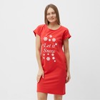 Туника (платье) домашнее женское, цвет красный, размер 46 - фото 320707523