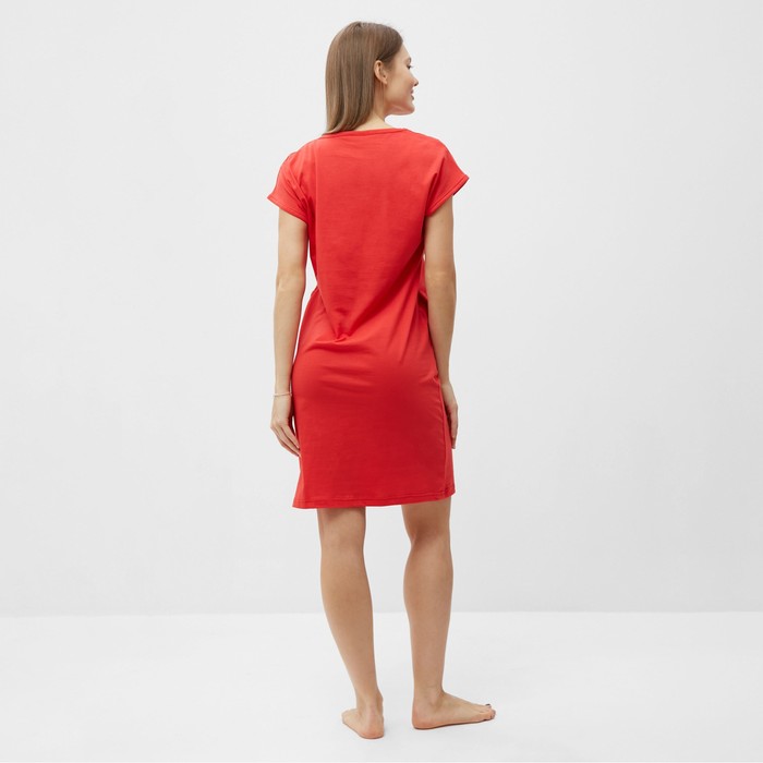 Туника (платье) домашнее женское, цвет красный, размер 46