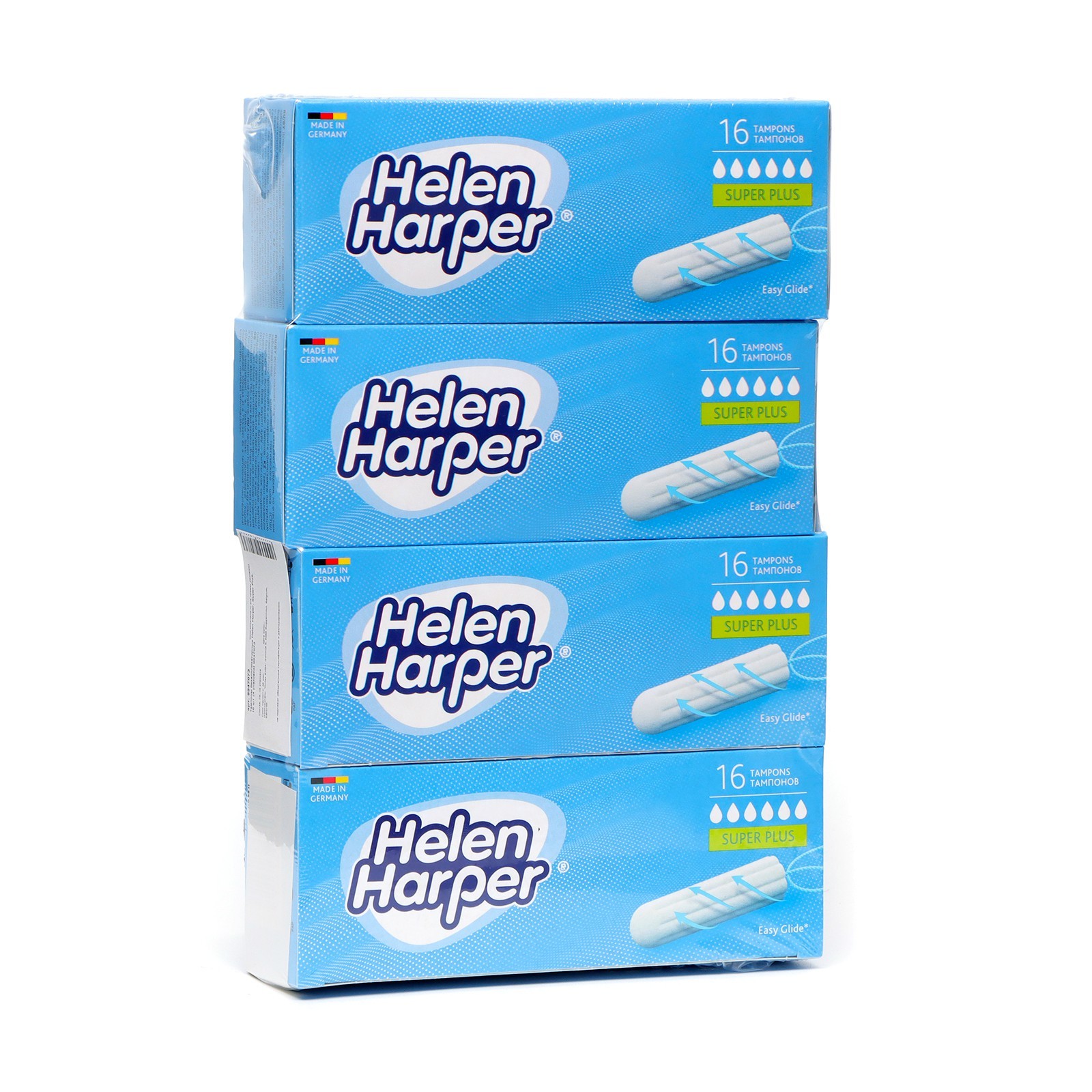 Тампоны безаппликаторные Helen Harper, Super Plus, 16 шт (4 упаковки ...