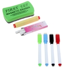 Маркеры цветные на водной основе со стиралкой 4 шт., мел 2 шт., держатель для мела, стиралка - Фото 2