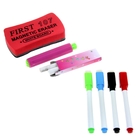 Маркеры цветные на водной основе со стиралкой 4 шт., мел 2 шт., держатель для мела, стиралка - Фото 4