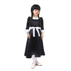 Карнавальное черное платье с белым воротником,атлас,п/э,р-р34,р134 - фото 11791762