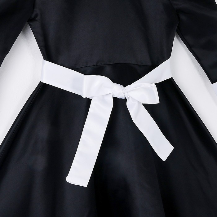 Карнавальное черное платье с белым воротником,атлас,п/э,р-р34,р134 - фото 1885838412