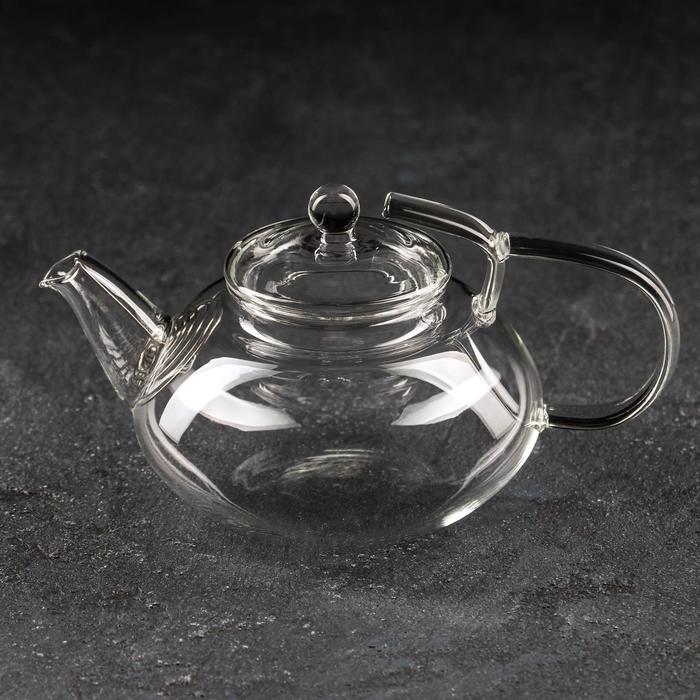 Чайник стеклянный заварочный с металлическим ситом «Мария», 400 мл - Фото 1