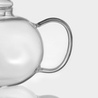 Заварочный чайник, 1 л, стеклянное сито, прозрачный - Фото 4