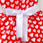 Карнавальный костюм «Стиляги» платье красное с белыми сердцами, повязка р-р 34 рост 134 см - Фото 4
