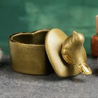 Шкатулка "Птичка на сердце" бронза с позолотой, 8х10см - фото 23198950