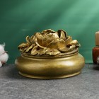 Шкатулка "Цветок большой" бронза с позолотой, 13х13х9см - фото 23198953