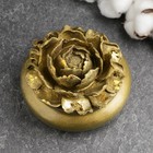 Шкатулка "Цветок большой" бронза с позолотой, 13х13х9см - фото 23198954