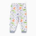 Штанишки детские, цвет белый/динозавры, рост 74 см - фото 23473614