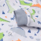 Комбинезон детский, цвет белый/динозавры, рост 68 см - фото 23473688