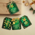 Шильдик на подарок «Счастливого Нового года», набор 6 штук, изумрудный зелёный, 16 × 24 см - Фото 2