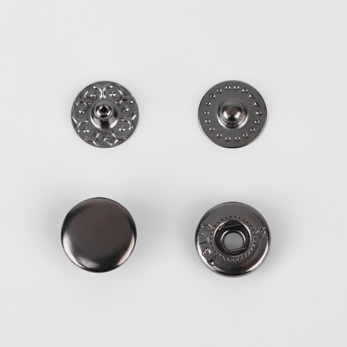 Кнопка установочная, Альфа, d = 10 мм, цвет чёрный никель