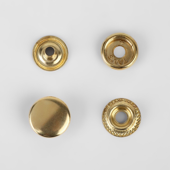 Кнопка установочная, Омега, d = 15 мм, цвет золотой