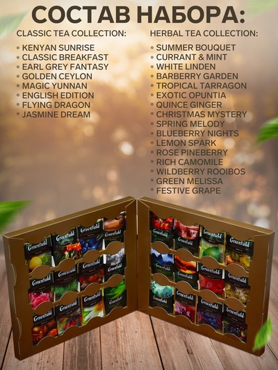 Чай «Гринфилд. Premium Tea», 24 вида, (96 пакетиков х 1.8 г)