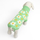 Свитер «Ромашки», размер S (ДС 25, ОШ 24, ОГ 35 см), зелёный - Фото 3