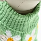 Свитер «Ромашки», размер S (ДС 25, ОШ 24, ОГ 35 см), зелёный - Фото 4