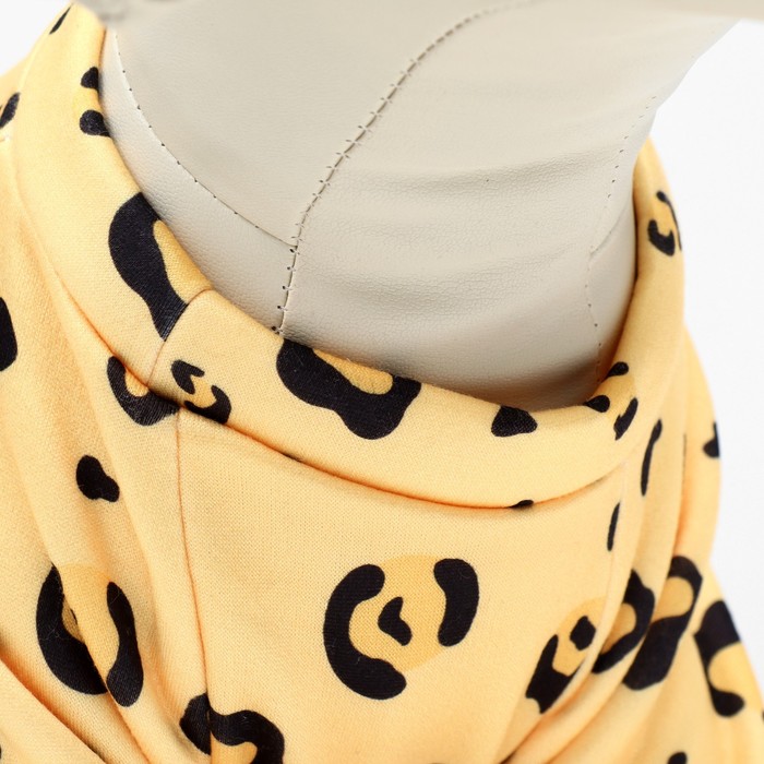 Толстовка "леопард", размер XS (ДС 20, ОШ 20, ОГ 30 см), желтая