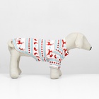 Толстовка "Олени", размер S (ДС 25, ОШ 25, ОГ 35 см), белая - фото 24189362