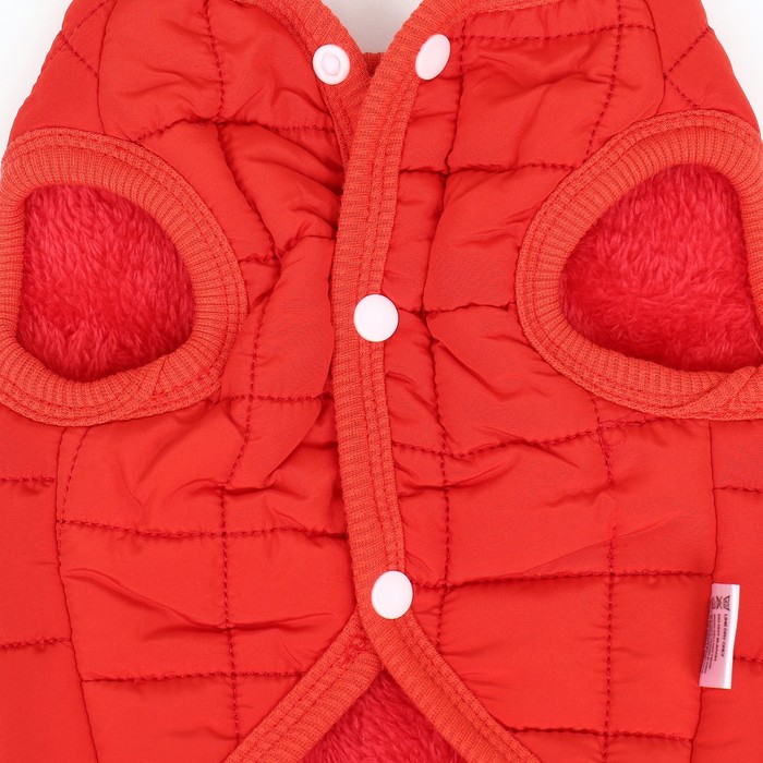 Куртка для собак "Nice", размер XS (ДС 20 см, ОШ 20 см, ОГ 28 см), красная