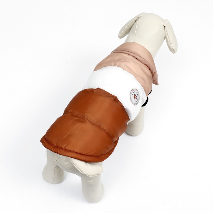 Куртка для собак "Шоколад", размер S (ДС 26, ОГ 38, ОШ 27), бежево-коричневая