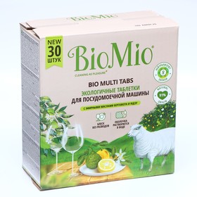 Таблетки для посудомоечной машины BioMio  с эфирными маслами бергамота и юдзу 30 шт
