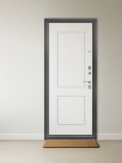 Входная дверь в квартиру «Берлога. Тринити Антик Ромео», 870×2060 мм, левая, цвет серебро/эмалит белый