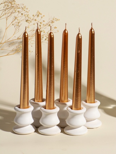 Набор свечей античных, 1.9×20 см, 6 шт., шампань