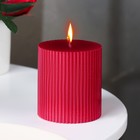 Свеча "Рельеф", 7×7.5см, красный металлик - фото 8354650